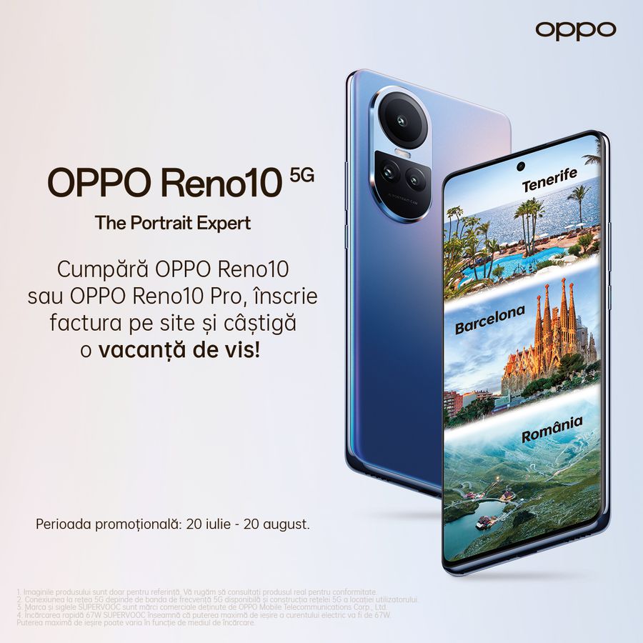 OPPO lanseaza in Romania noile modele Reno10 si Reno10 Pro, telefoanele care ridică portretele la rang de artă