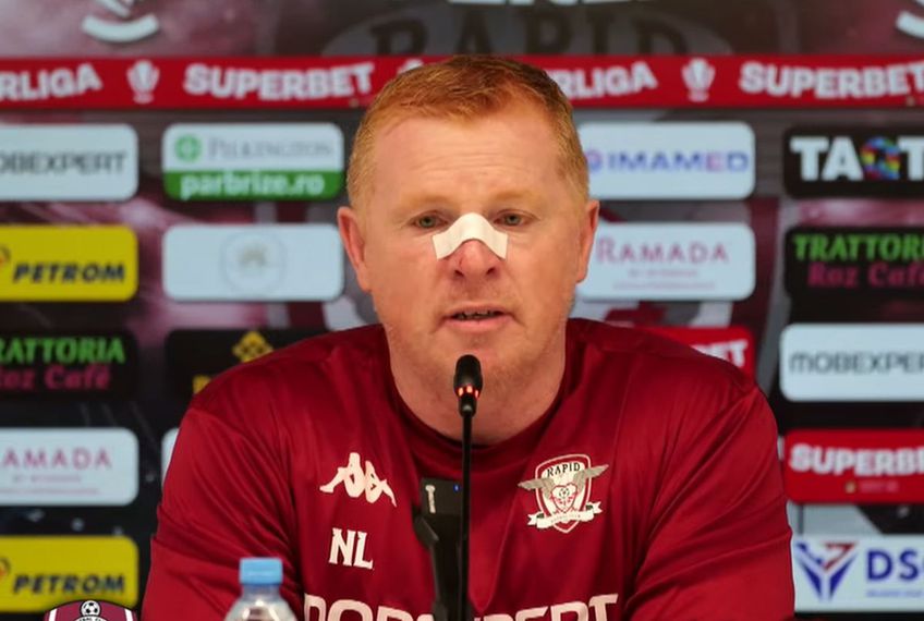 Neil Lennon, antrenorul Rapidului, a glumit pe seama accidentului de bicicletă suferit în Herăstrău, la conferința de presă premergătoare meciului cu CFR Cluj.