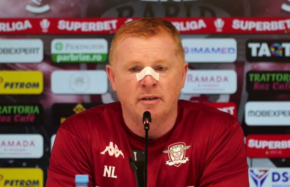 Neil Lennon, antrenorul Rapidului, a apărut cu fața bandajată la conferință » Cum explică: „Nu e prima dată!”