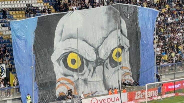 Scenografie spectaculoasă la Petrolul – FCSB, inspirată din filmele horror. FOTO: Andrei Crăițoiu (GSP.RO)