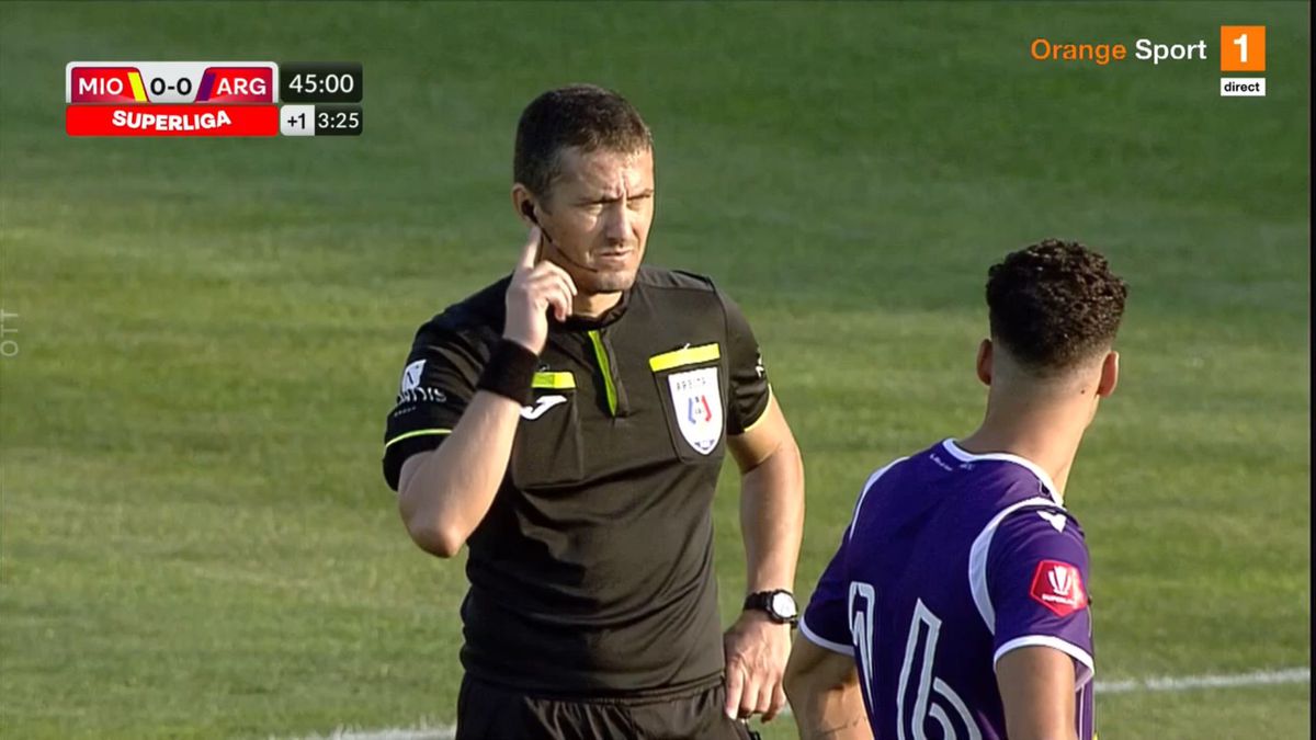 CS Mioveni - FC Argeș, întrerupt peste 10 minute din cauza VAR » Deciziile lui Hațegan