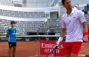 VIDEO Stupoare la Roma! Arbitrul de scaun l-a confundat pe Djokovic cu rivalul Federer + Sârbul a rupt o rachetă de nervi!