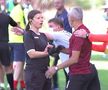 Adrian Iencsi și arbitra de rezervă la meciu Rapid - Turris