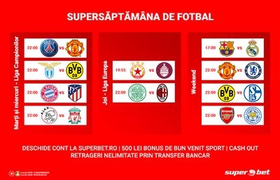 SuperSăptămâna de fotbal, dominată de Cupele Europene și de El Clasico