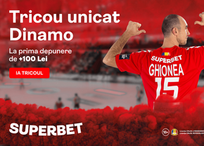 Îmbracă un super tricou original ediție specială. Prinde oferta Superbet dedicată fanilor supercampionilor de la Dinamo și iubitorilor handbalului!
