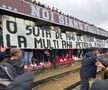 Mesajul afișat de galeria lui Salernitana // foto: Facebook @ Ultras România 1918