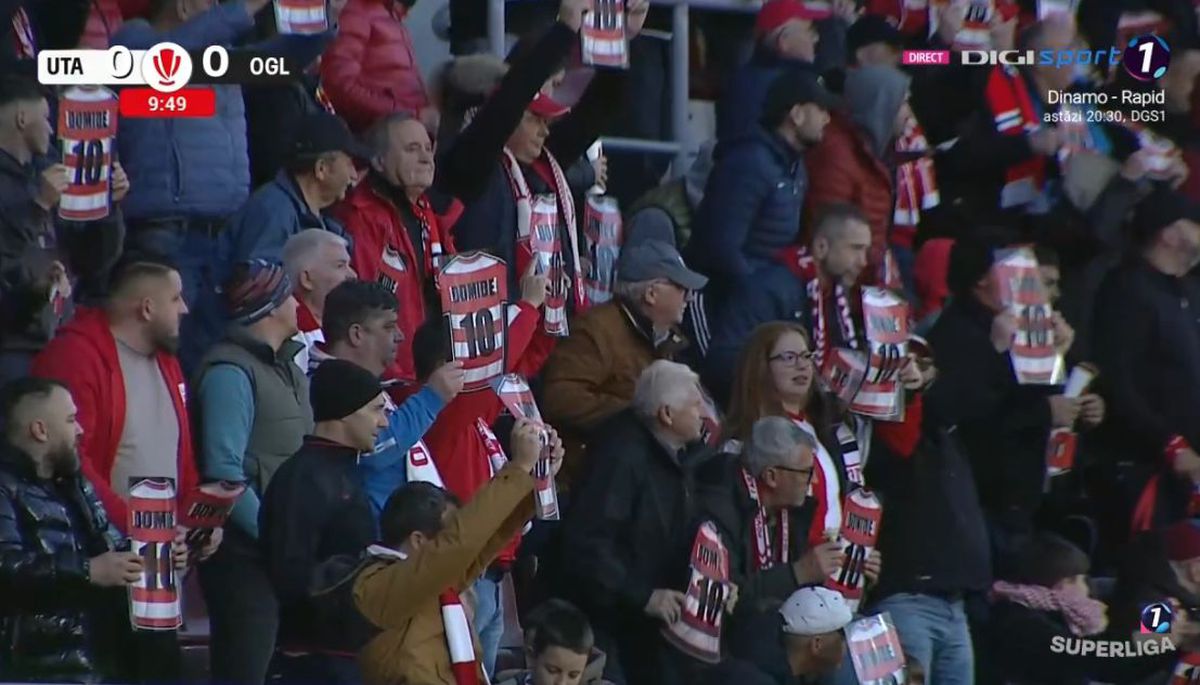 Flavius Domide, omagiat de un stadion întreg » Ce s-a întâmplat în minutul 10 din UTA - Oțelul