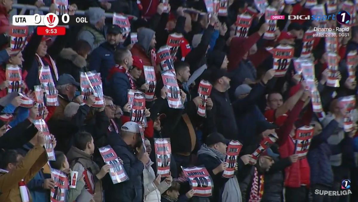 Flavius Domide, omagiat de un stadion întreg » Ce s-a întâmplat în minutul 10 din UTA - Oțelul