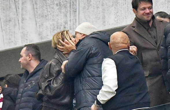 Boom, kiss! Sărbătoare vișinie pe teren, afecțiune în lojă: Dan și Diana Șucu nu s-au ferit