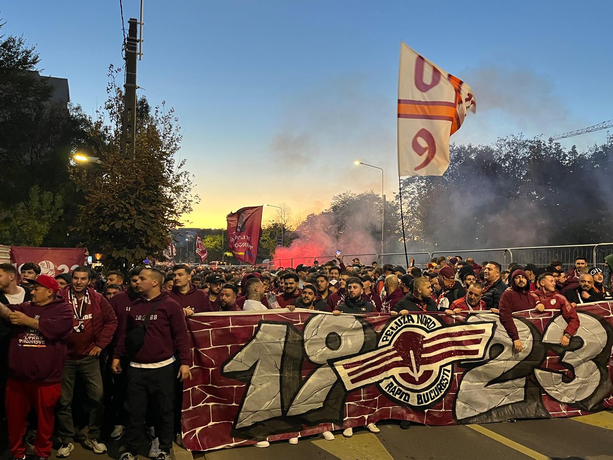 Galeria celor de la Rapid a pornit în Corteo spre Arena Națională