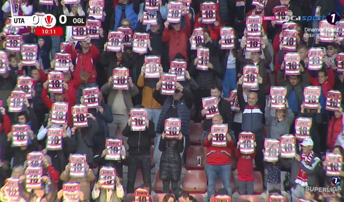 Flavius Domide, omagiat de un stadion întreg » Ce s-a întâmplat în minutul 10 din UTA - Oțelul