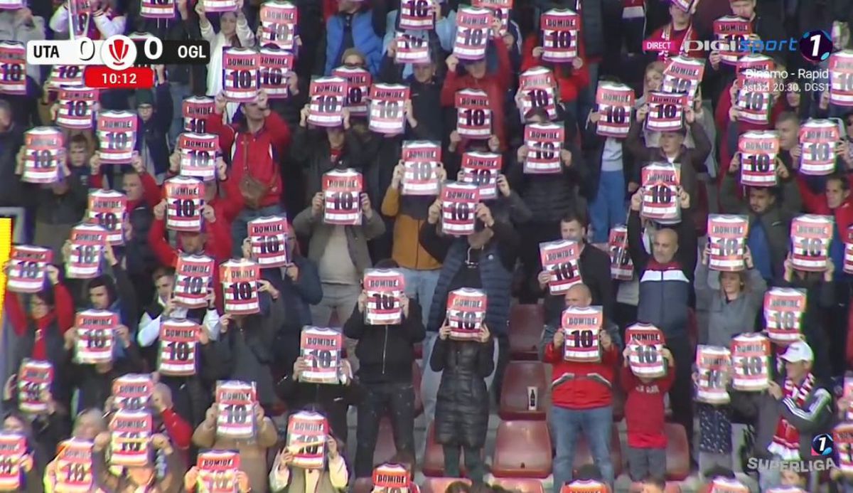 Flavius Domide, omagiat de un stadion întreg » Ce s-a întâmplat în minutul 10 din UTA - Oțelul
