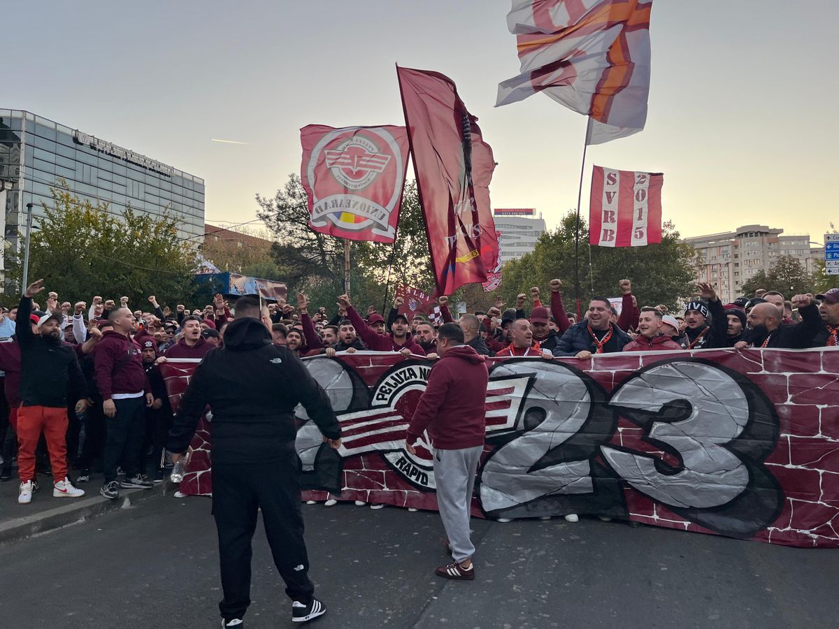 Internaționalul român a apărut în „corteo” rapidist condus de „Bocciu” la Arena Națională!