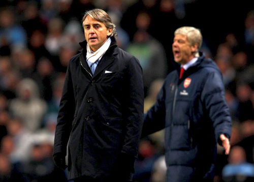 Roberto Mancini și Arsene Wenger / Foto: Getty Images