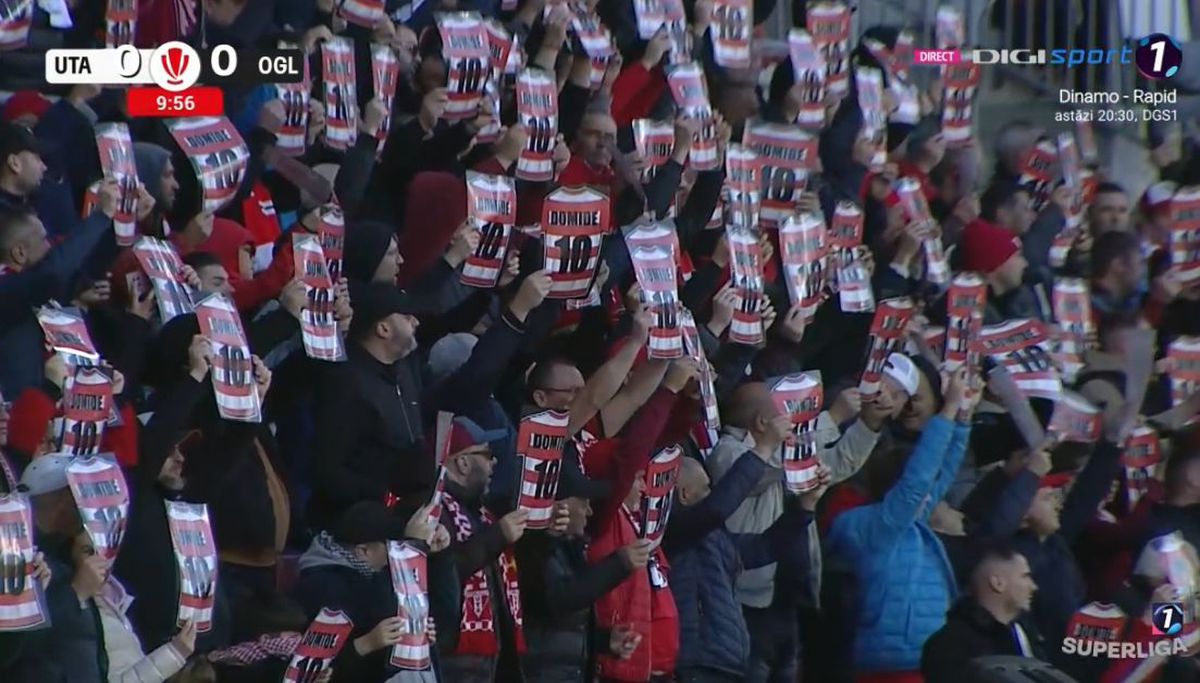 Flavius Domide, omagiat de un stadion întreg » Ce s-a întâmplat în minutul 10 din UTA - Oțelul