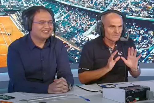 Mihai Mironică și CTP, comentând finala de la Roland Garros din 2018 dintre Simona Halep și Sloane Stephens