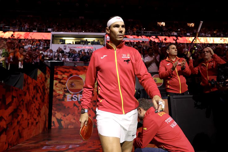 Rafael Nadal vs. Botic van de Zandschulp, primul meci al confruntării Spania-Olanda din sferturile Cupei Davis/Foto: Getty Images