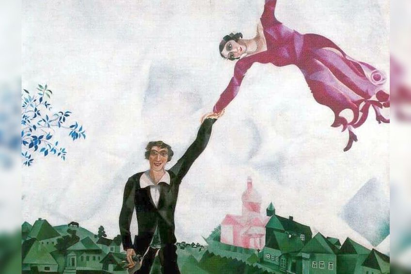 „Passegiatta” (Promenada) de Marc Chagall, 1917 // sursă foto: marcchagall.net