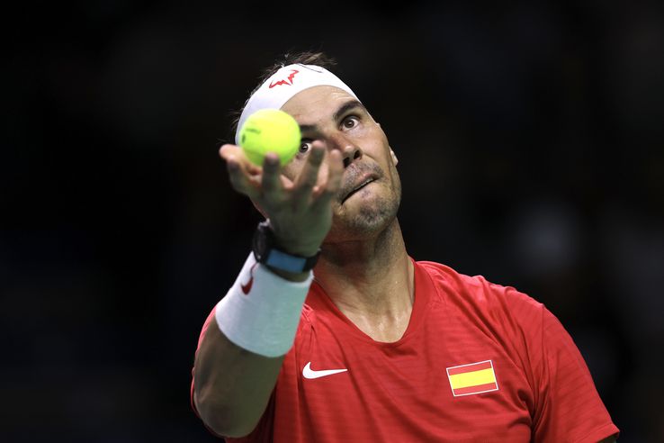 Rafael Nadal vs. Botic van de Zandschulp, primul meci al confruntării Spania-Olanda din sferturile Cupei Davis/Foto: Getty Images