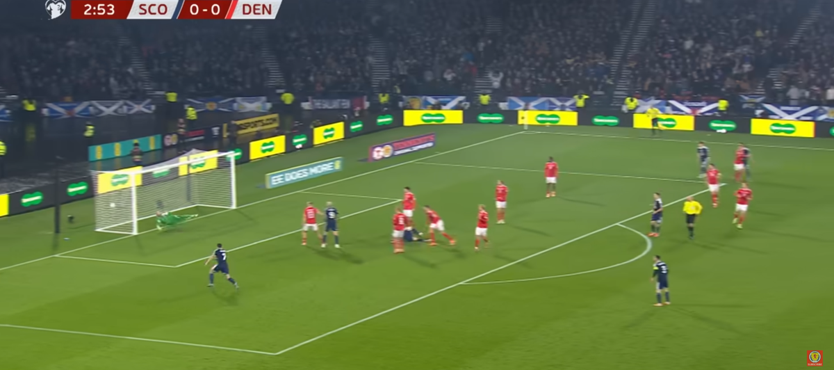 Golul lui Scott McTominay din Scoția - Danemarca