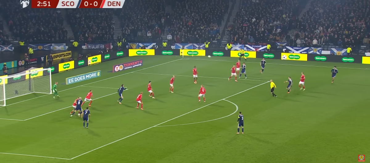Golul lui Scott McTominay din Scoția - Danemarca