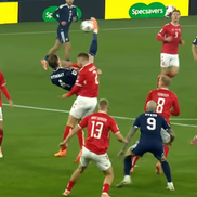 Golul lui Scott McTominay din Scoția - Danemarca / sursă foto: captură Scotland National Team