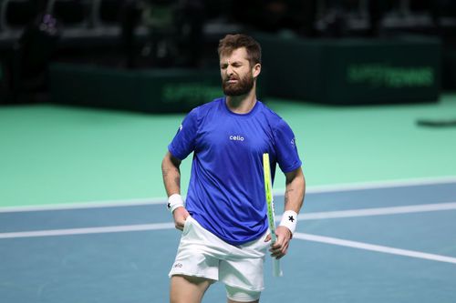 Corentin Moutet, ratare incredibilă într-un meci din Cupa Davis/Foto: Getty Images