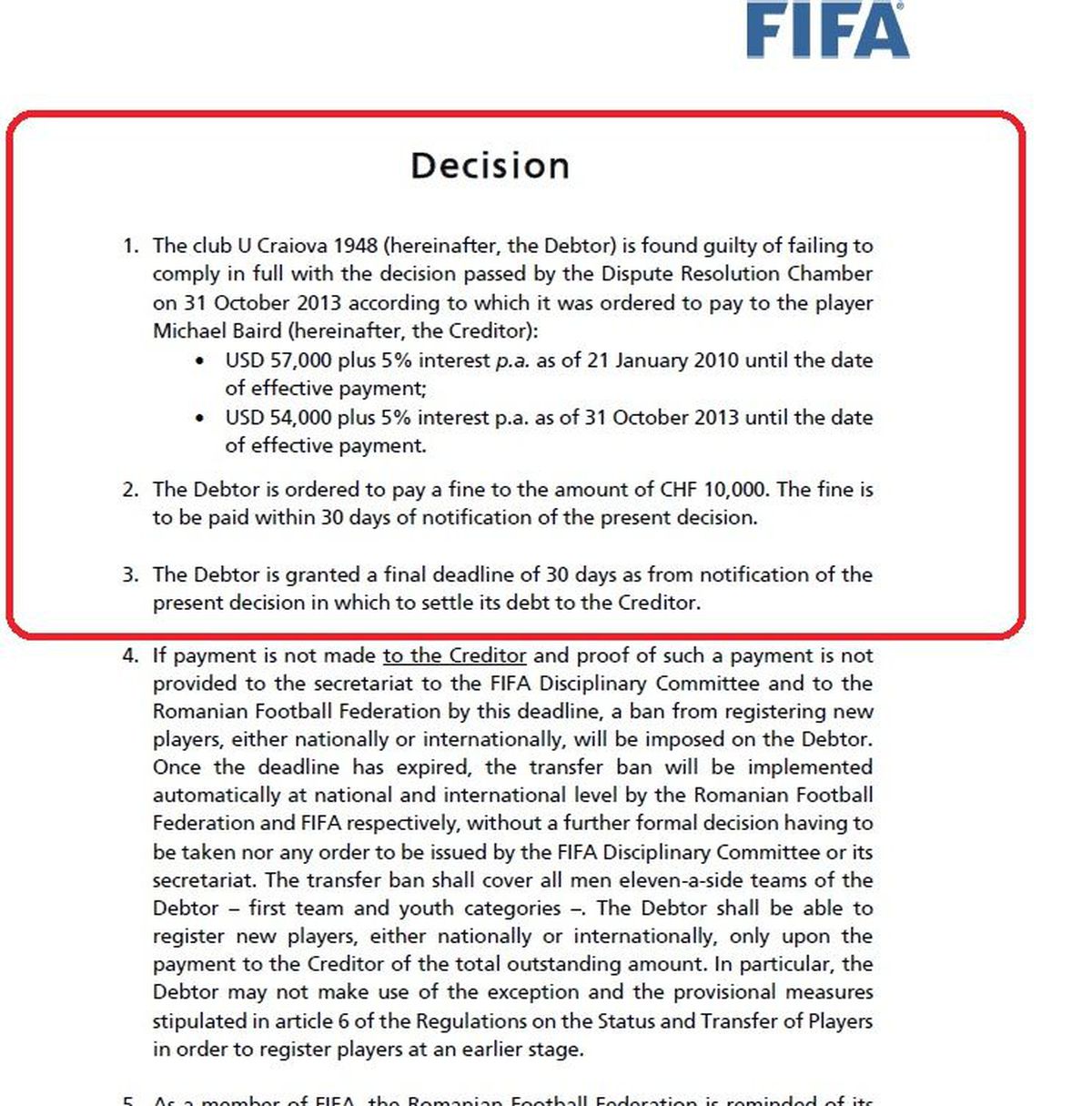 Adrian Mititelu e din nou bun de plată! FIFA l-a amendat și în cazurile lui Rose și Baird