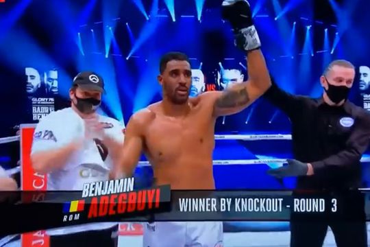 Benny Adegbuyi (35 de ani) l-a învins pe Badr Hari (36 de ani), prin KO tehnic, în runda cu numărul 3 a main event-ului din gala Glory 76!