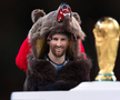 Lionel Messi în costumul de urs tradițional în Comănești, Bacău, fotomontaj: Adrian Drăgan / GSP