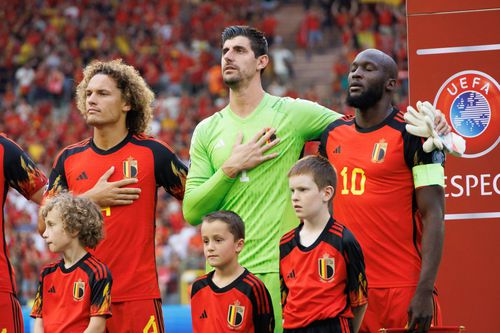 Thibaut Courtois nu a fost căpitanul Belgiei la 1-1 cu Austria. Banderola a purtat-o Romelu Lukaku Foto: Imago