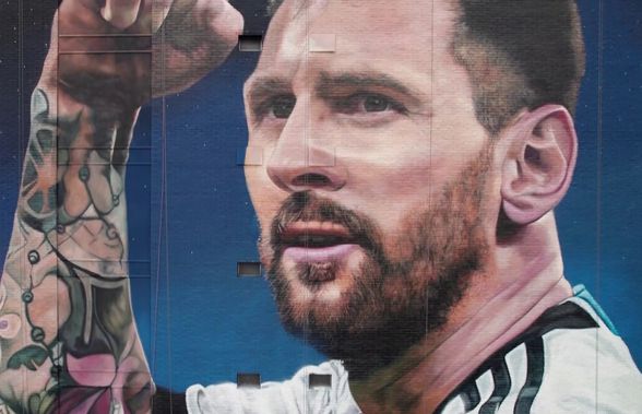 Mural impresionant dedicat lui Leo Messi în Buenos Aires » Portret după primul gol marcat la Mondialul din Qatar