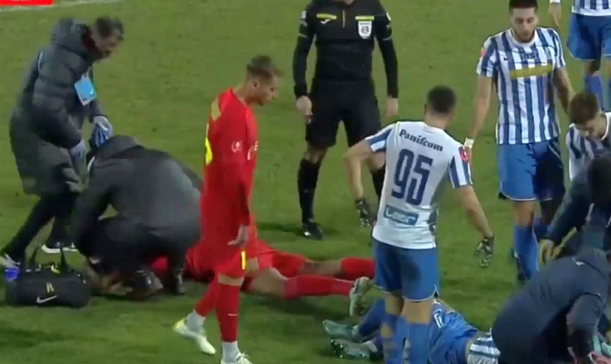 Emoții pentru FCSB » Ngezana s-a lovit puternic și nu a mai putut continua meciul