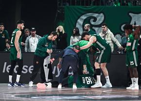 Scene emoționante în OAKA Arena, după accidentarea gravă a lui Mathias Lessort » Jucătorii s-au rugat la mijlocul terenului, iar fanii au izbucnit în lacrimi