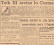 Toth III a vrut să se întoarcă la Carmen