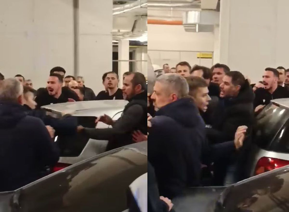 Imagini incredibile în Grecia: încăierare generală la autocarul lui PAOK, Răzvan Lucescu a căzut pe scări!