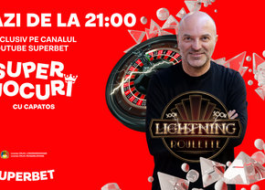Superbet Lightning Roulette e superjocul cu dealer live și 5 numere cu premii fulger pe care Dan ți-l arată azi, live pe YouTube Superbet de la ora 21!