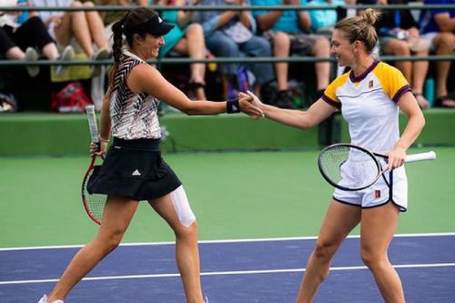 Simona Halep și Gabriela Ruse / Sursă foto: BNP Paribas Open