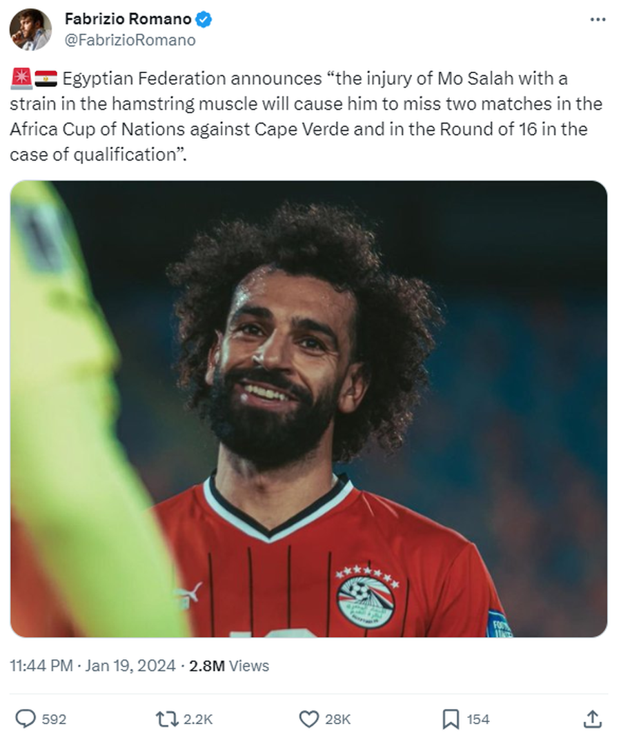 Mohamed Salah a primit verdictul în privința accidentării suferite la Cupa Africii pe Națiuni
