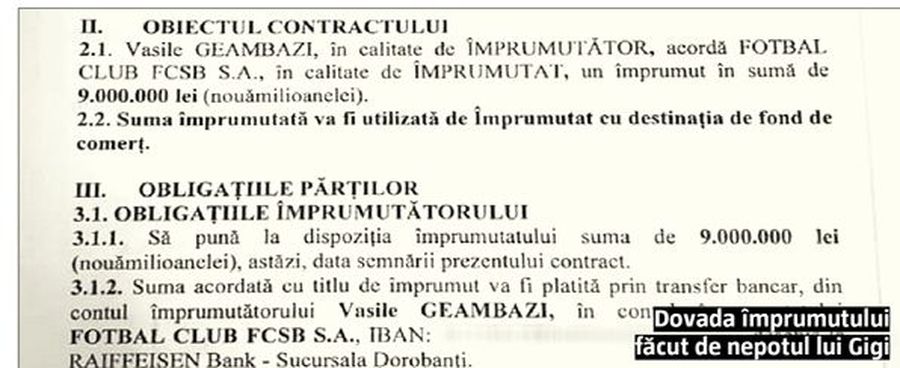 FCSB // EXCLUSIV Documente-bombă! Nepotul lui Gigi Becali, Vasile Geambazi, a împrumutat FCSB cu bani și îi primea la schimb pe Stanciu și pe Chipciu