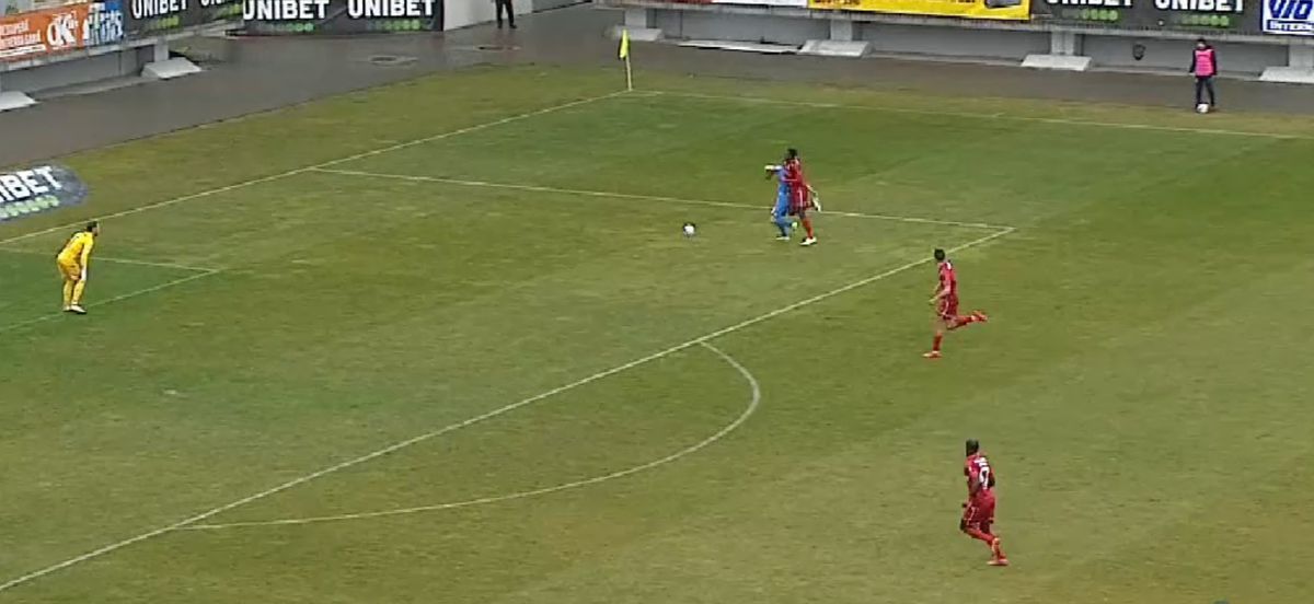 4 minute de foc în Chindia - Botoșani » Penalty refuzat gazdelor + gol marcat dintr-o poziție la limită