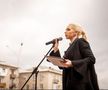 Marina Tauber, deputat din partea partidului „ȘOR”, la protestul de la Chișinău / Sursă foto: Facebook