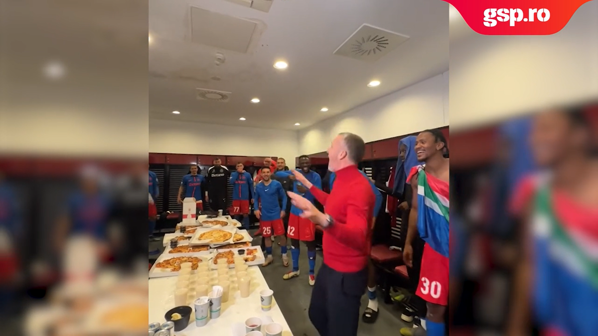 Moment savuros! Mihai Stoica a intrat în vestiar și a schimbat versurile scandării: „Stați puțin. Asta e varianta oficială!”