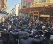 Suporterii lui PAOK fac spectacol în Centrul Vechi din București înaintea duelului cu FCSB, foto: Remus Dinu