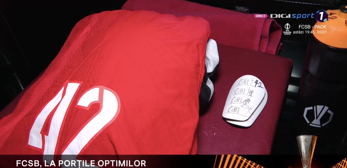 Imagini din vestiarul FCSB înainte de PAOK