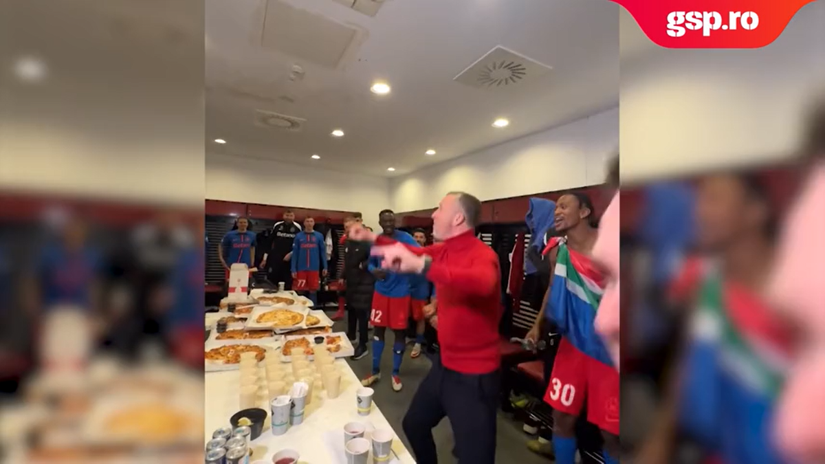 Moment savuros! Mihai Stoica a intrat în vestiar și a schimbat versurile scandării: „Stați puțin. Asta e varianta oficială!”