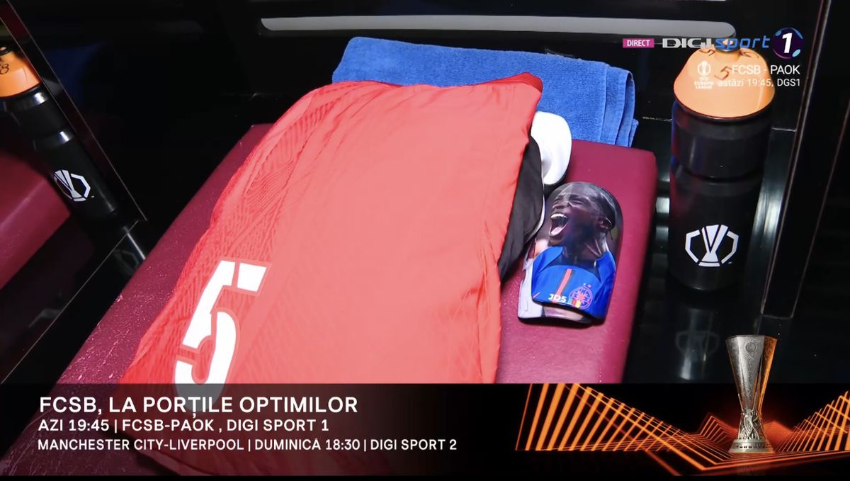 Imagini din vestiarul FCSB înainte de PAOK