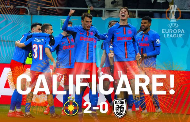 FCSB are Europa în ADN! L-a bătut iar pe Răzvan Lucescu și s-a calificat în „optimile” Europa League