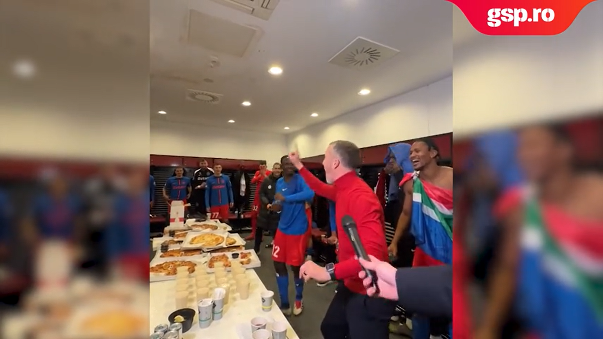 Moment savuros! Mihai Stoica a intrat în vestiar și a schimbat versurile scandării: „Stați puțin. Asta e varianta oficială!”