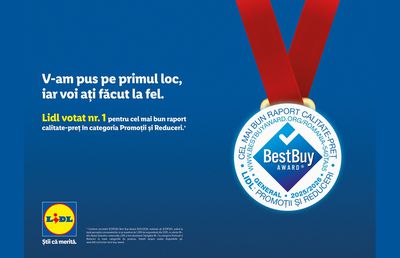 Lidl, votat de clienți numărul 1 în România pentru cel mai bun raport calitate–preț la categoria Promoții și Reduceri, în cadrul studiului ICERTIAS Best Buy Award 2025/2026